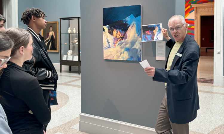 Group of Ben Bronz Academy students at the Wadsworth Atheneum in Hartford, CT.