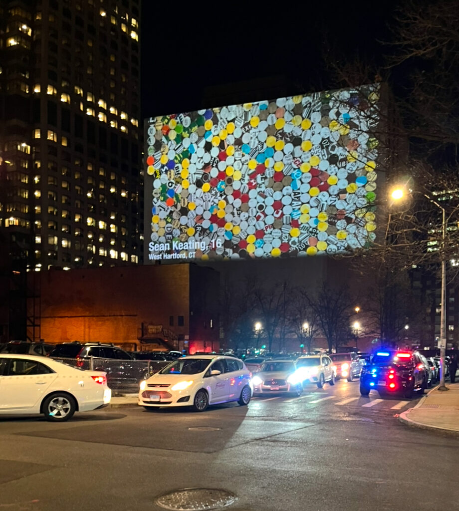 Ben Bronz students' artwork part of RiseUp digital mural display in downtown Hartford. 